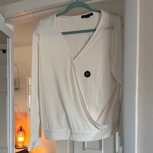 Banana Republic Cream Wrap Blouse